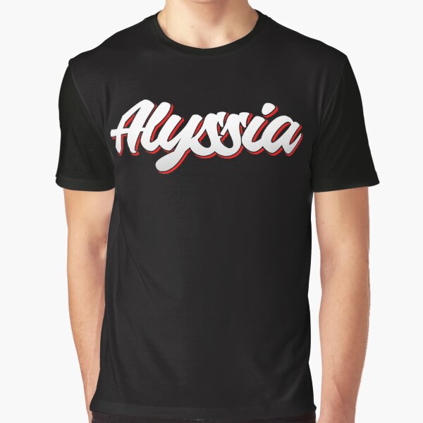 Retro Alyssia Name Label (Black) T-Shirts, Hoodie, Sweatshirt