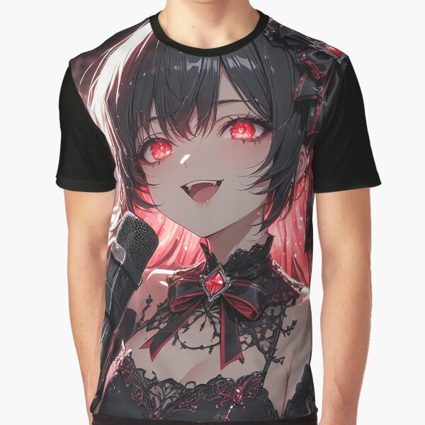 Manga Evil Girl with red eyes singing by TheArtistOf2022
