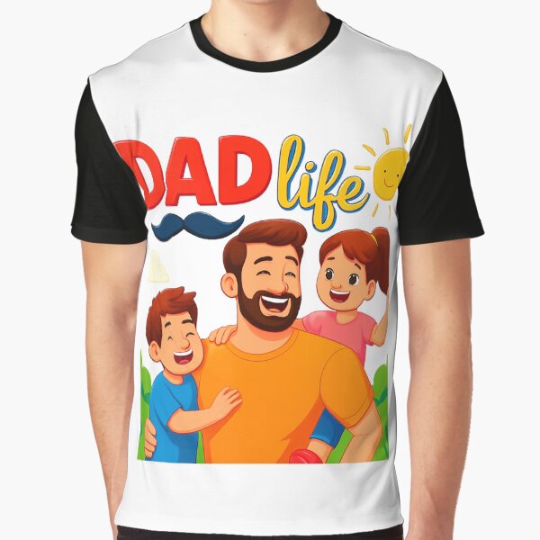 dad life graphic T-shirt happy father and kids illustritation by latviannllatvia Hoodie, Sweatshirt (Image 1)