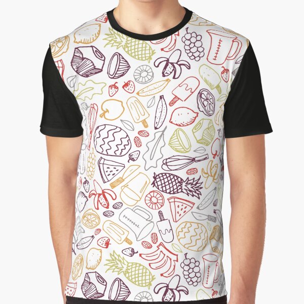 Vector white fruit popsicle hand drawn doodle repeat pattern by jamiesoondesign T-Shirts, Hoodie, Sweatshirt (Image 1)