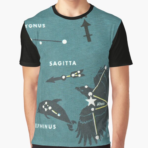 Delphinus Dolphin Constellation - Vintage Retro Star Map by elevens T-Shirts, Hoodie, Sweatshirt | BlankRebels.com (Image 1)
