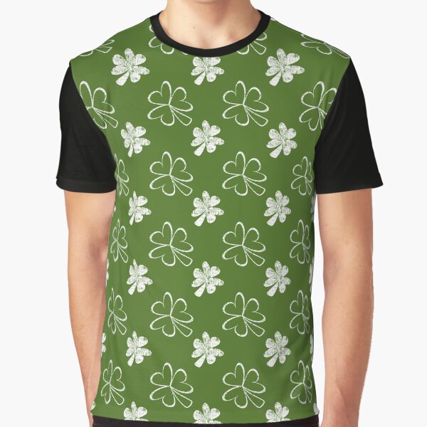 White and Green Clover Pattern St Patrick's Day by ILLYL Creatives T-Shirts, Hoodie, Sweatshirt | BlankRebels.com (Image 1)