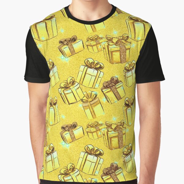 Gold Christmas Presents Pattern | Christmas Gifts | Matching Family Winter Outfit by PinkGoddessLove T-Shirts,... (Image 1)