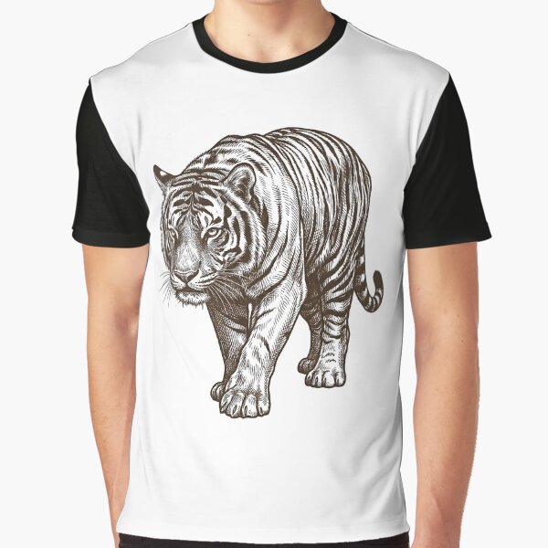 Vintage Woodcut Tiger by Patcha. T-Shirts, Hoodie, Sweatshirt | BlankRebels.com (Image 1)