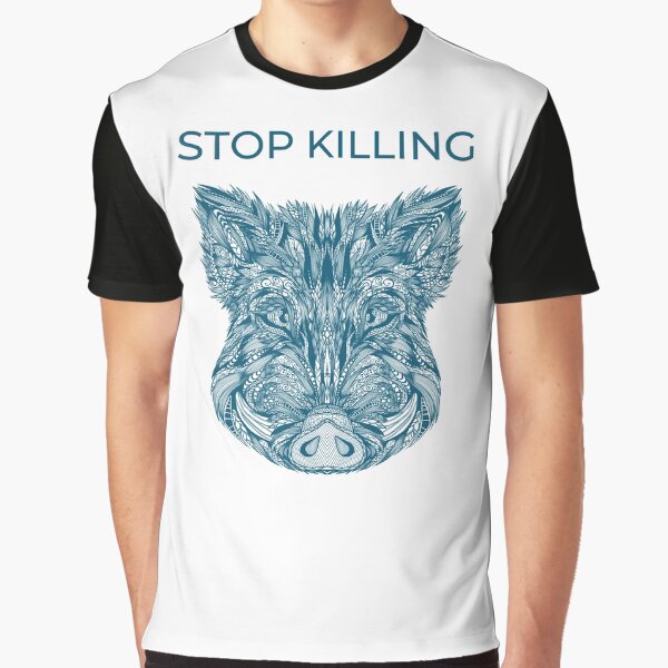 Boar Precious Woods Creature  Wildlife Ornament turquoise stop killing by PolaMaku T-Shirts, Hoodie, Sweatshirt (Image 1)