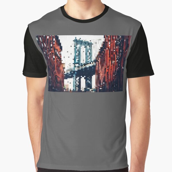Pixelated View of Manhattan Bridge by Potato Quality Prints