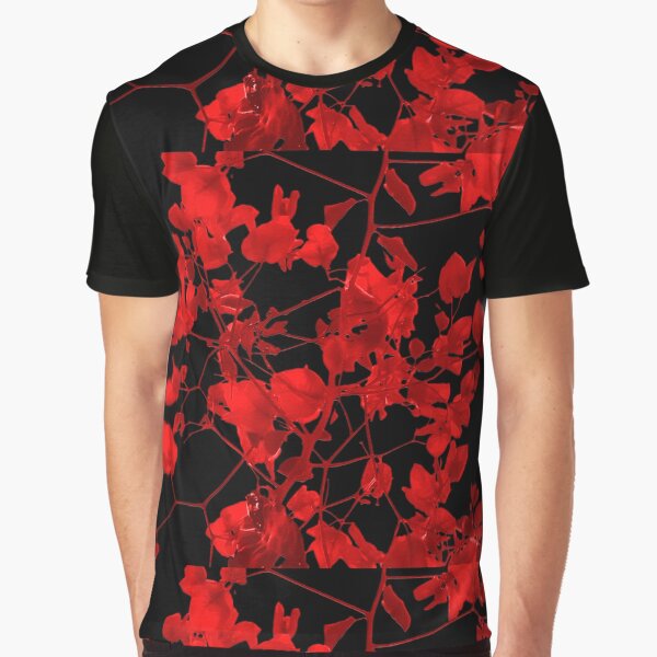 Dark Red Floral Print by DFLC Prints T-Shirts, Hoodie, Sweatshirt | BlankRebels.com (Image 1)