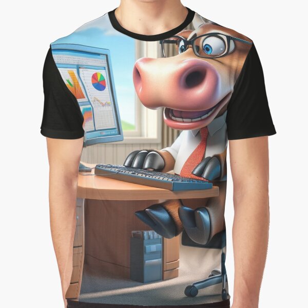 Bull Market Analyst - Cartoon Finance Guru Artwork by Moo-larious Creations From Down Udder T-Shirts, Hoodie,... (Image 1)