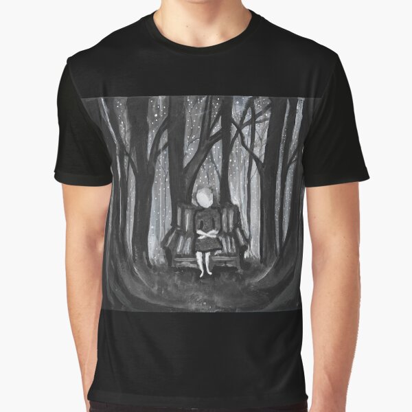 Forest Girl - painting of creepy girl in forest by DelilahArts T-Shirts, Hoodie, Sweatshirt | BlankRebels.com (Image 1)