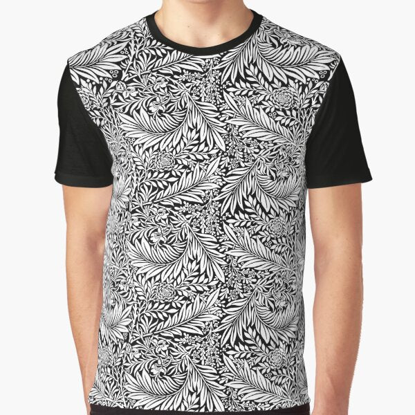 Black and White Swirly Floral Pattern by NawalMagdy T-Shirts, Hoodie, Sweatshirt | BlankRebels.com (Image 1)