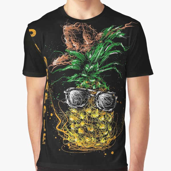 Summer Pineapple Flora Scribble Style illustration by line13artdesign T-Shirts, Hoodie, Sweatshirt (Image 1)