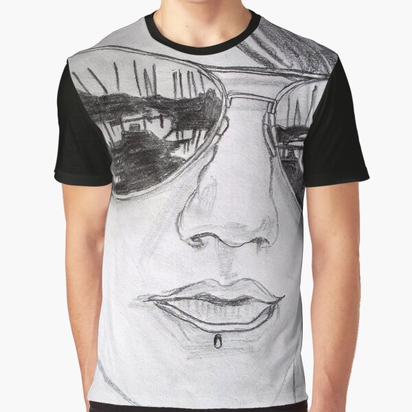 Girl with Reflection in her sunglasses Pencil sketch by MubaraksArt T-Shirts, Hoodie, Sweatshirt | BlankRebels.com (Image 1)