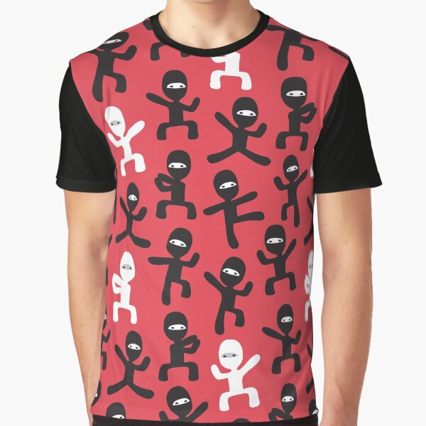ninjas - black and white on red by littlearrow