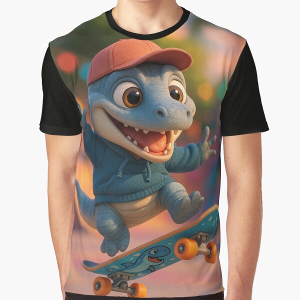 Skater Mosasaurus by Sillytoe T-Shirts, Hoodie, Sweatshirt | BlankRebels.com (Image 1)