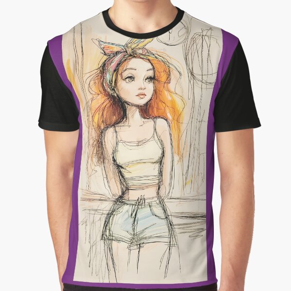 Summer Breeze Girl Sketch Art Png By Merch, Limited Edition by kraackforest T-Shirts, Hoodie, Sweatshirt (Image 1)