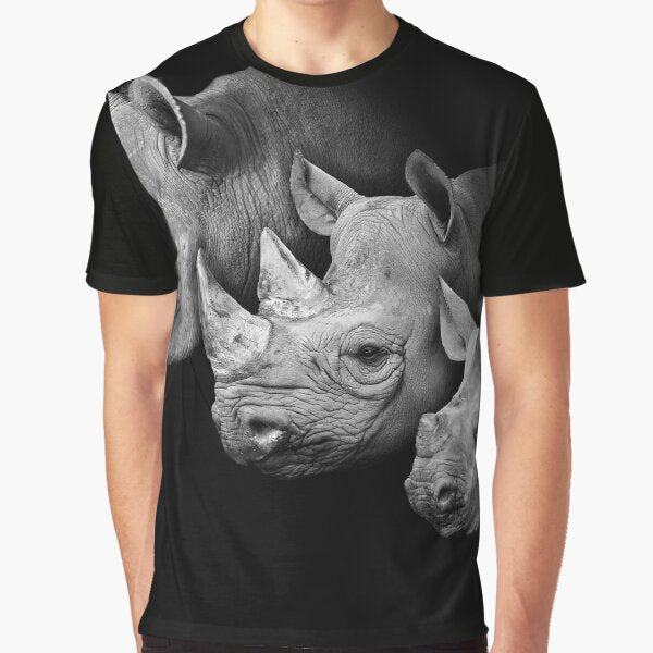 Rhino Family Portrait by Conservation Art Emporium T-Shirts, Hoodie, Sweatshirt | BlankRebels.com (Image 1)