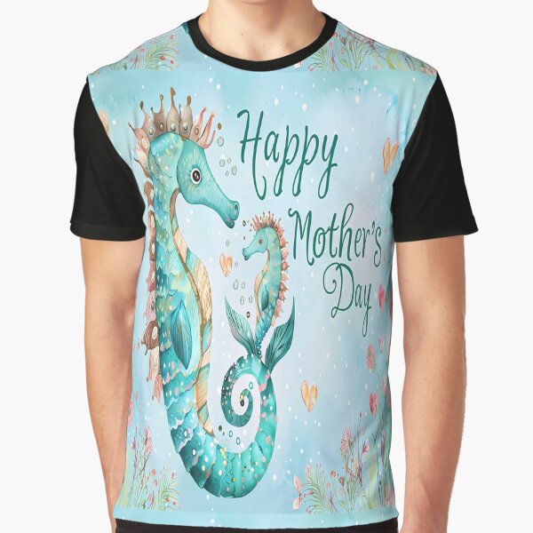 Seahorse Mother and Baby - Mothers Day Art by PawPrintStyles T-Shirts, Hoodie, Sweatshirt | BlankRebels.com (Image 1)