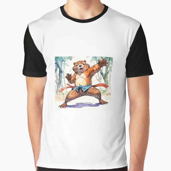 Beaver happy fun animal portrait watercolor art cool by anrecat T-Shirts, Hoodie, Sweatshirt | BlankRebels.com (Image 1)
