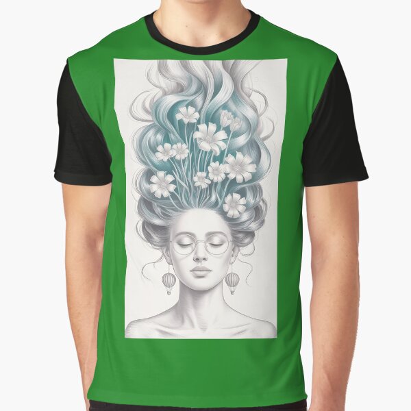 Woman With Flowers In Hair by Timothy Long T-Shirts, Hoodie, Sweatshirt | BlankRebels.com (Image 1)