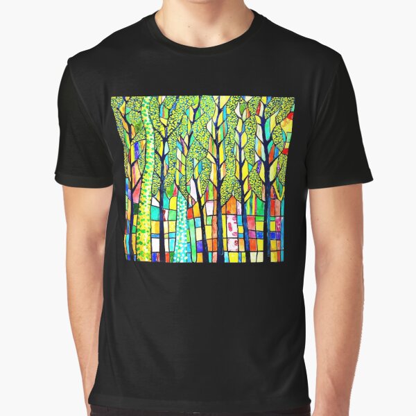Funky Fantasy Forest Vibrantly Colorful Abstract Digital Designs by DEC02 T-Shirts, Hoodie, Sweatshirt (Image 1)