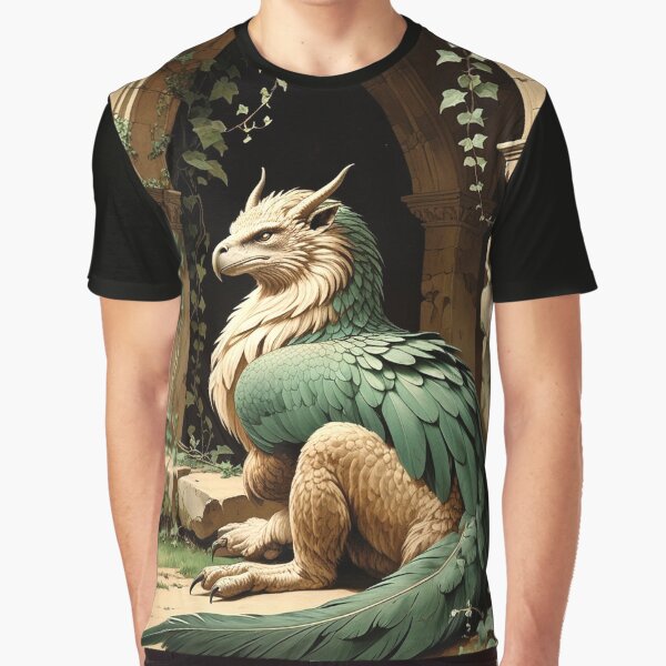 Wyvern Among Ruins – Gothic Dark Academia Fantasy Art by semenol T-Shirts, Hoodie, Sweatshirt | BlankRebels.com (Image 1)