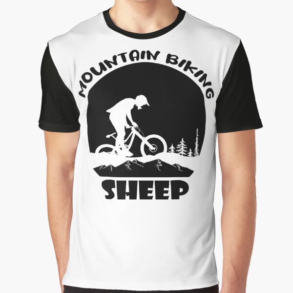 Mountain Biking Sheep Funny Quote Mountain Bikes Black White by peachyline T-Shirts, Hoodie, Sweatshirt (Image 1)