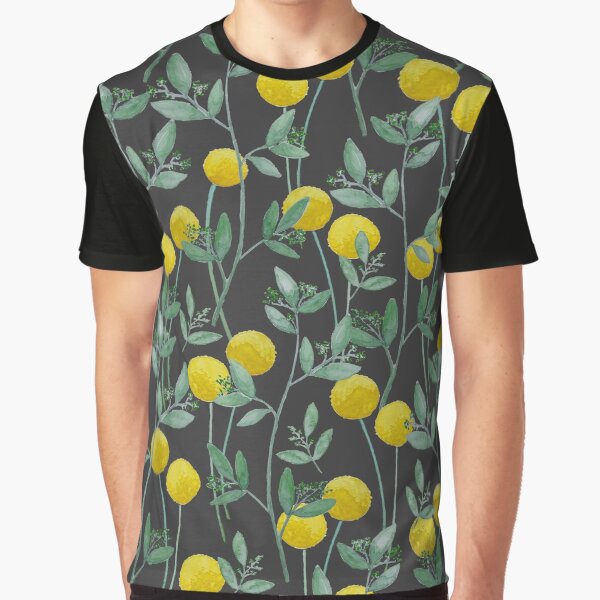 Spring and Summer time botanicals Billy Bob's and Eucalyptus with Charcoal Background by Breece T-Shirts,... (Image 1)