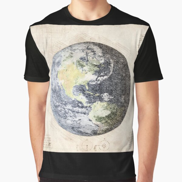 Da Vinci Sketch Art Planet Earth - Paper by Rayyanz T-Shirts, Hoodie, Sweatshirt | BlankRebels.com (Image 1)
