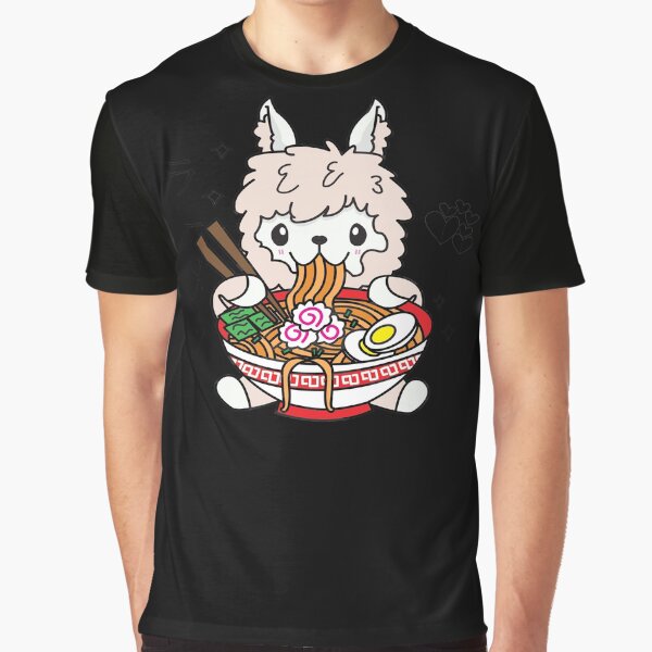 Llama Eating Ramen Cute Kawaii Noodles by YueHeng Creates ⭐⭐⭐⭐⭐ T-Shirts, Hoodie, Sweatshirt | BlankRebels.com (Image 1)