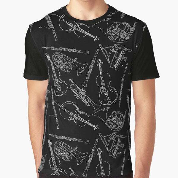 Black Full orchestra pattern by Oh-Hecko T-Shirts, Hoodie, Sweatshirt | BlankRebels.com (Image 1)