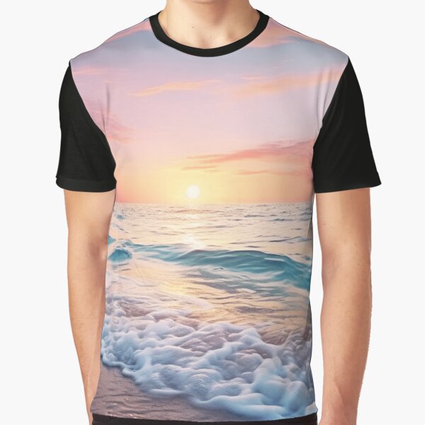 Sunset Over the Sea, Seen From the Beach by StudioRedKoala T-Shirts, Hoodie, Sweatshirt | BlankRebels.com (Image 1)
