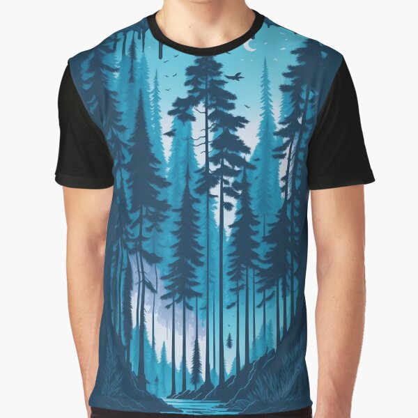 Kopie von A pine forest landscape magical, enchanted, fairy tail by craftyartsdigi T-Shirts, Hoodie, Sweatshirt (Image 1)