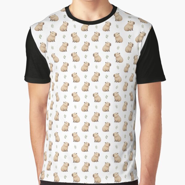 Cute Leaf Capybara Pattern by MythicPrompts T-Shirts, Hoodie, Sweatshirt | BlankRebels.com (Image 1)