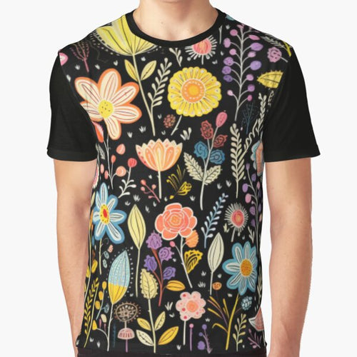 **Doodle Garden: Create whimsical hand-drawn patterns with doodle-style flowers, i by Superann8 T-Shirts,... (Image 1)