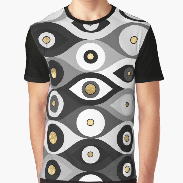 Evil Eye protection pattern grayscale and gold by k9printart T-Shirts, Hoodie, Sweatshirt | BlankRebels.com (Image 1)