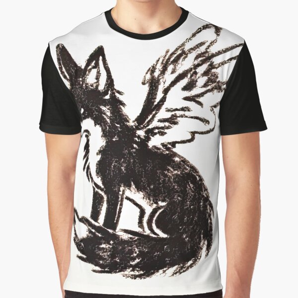 Ethereal Winged Fox Ink Sketch by SunkenCost T-Shirts, Hoodie, Sweatshirt | BlankRebels.com (Image 1)