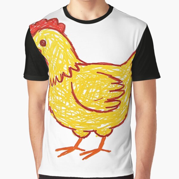 Chicken Kids Drawing Style Illustartion by aeniSafila T-Shirts, Hoodie, Sweatshirt | BlankRebels.com (Image 1)