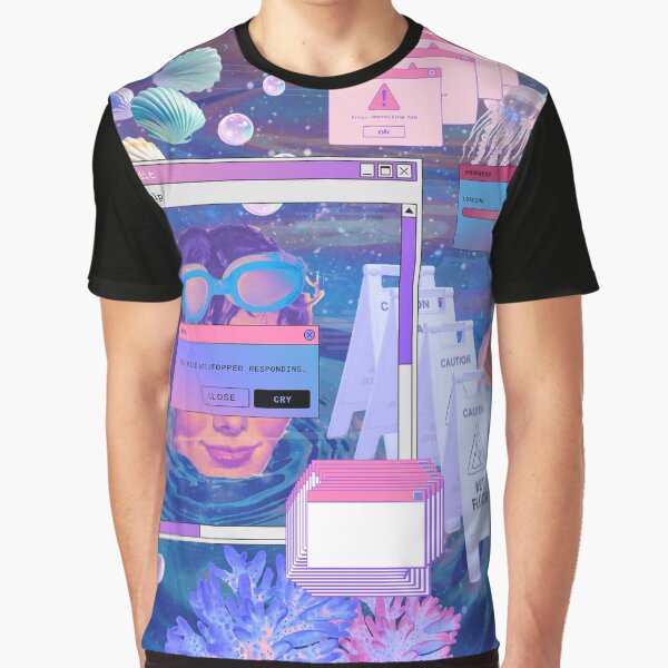Ocean Vaporwave by kimberbimber25 T-Shirts, Hoodie, Sweatshirt | BlankRebels.com (Image 1)