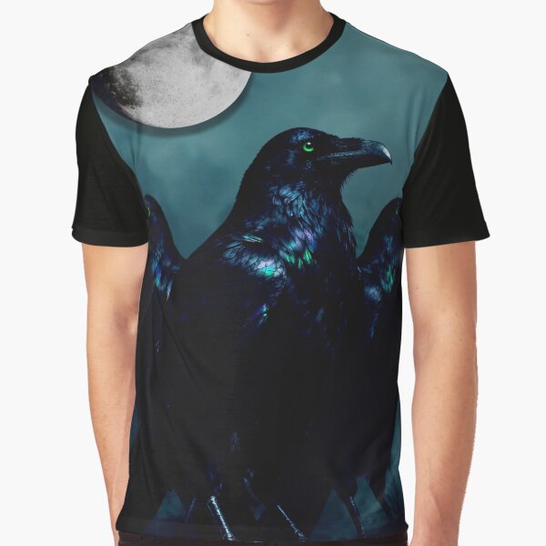 three ravens – moonlight – dark fantasy animal art by Traumrausch T-Shirts, Hoodie, Sweatshirt | BlankRebels.com (Image 1)