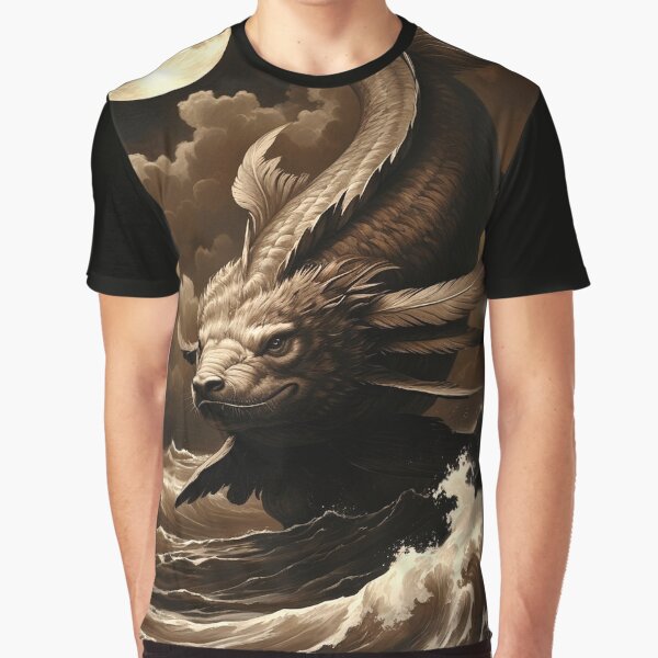 Leviathan Beneath Moonlight – Gothic Ocean Dark Academia Art by semenol T-Shirts, Hoodie, Sweatshirt (Image 1)