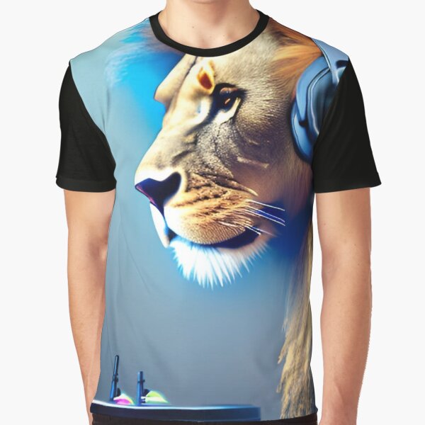 A Lion Dj Wearing A Pair Of Headphones by ShopSunday T-Shirts, Hoodie, Sweatshirt | BlankRebels.com (Image 1)
