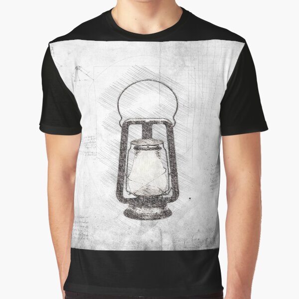 Da Vinci Sketch Art Lantern - Grunge by Rayyanz T-Shirts, Hoodie, Sweatshirt | BlankRebels.com (Image 1)