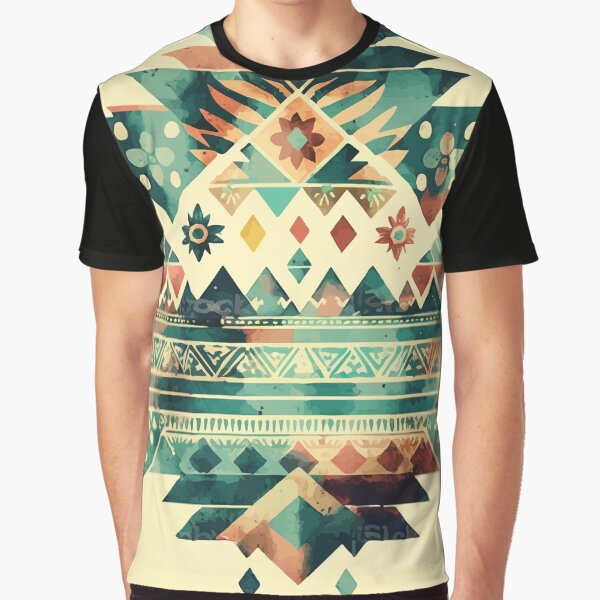 A Teal Aztec Bohemian SouthWest Design - Boho Chic Patterns by GVRDesign T-Shirts, Hoodie, Sweatshirt (Image 1)