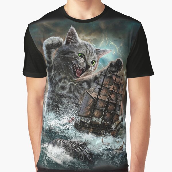 Monster Tabby Cat Ambush Battle Ship by Fox-Republic T-Shirts, Hoodie, Sweatshirt | BlankRebels.com (Image 1)
