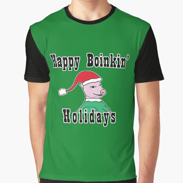 Happy Boinkin' Holidays (V2) on Green by BelindaFuller T-Shirts, Hoodie, Sweatshirt | BlankRebels.com (Image 1)