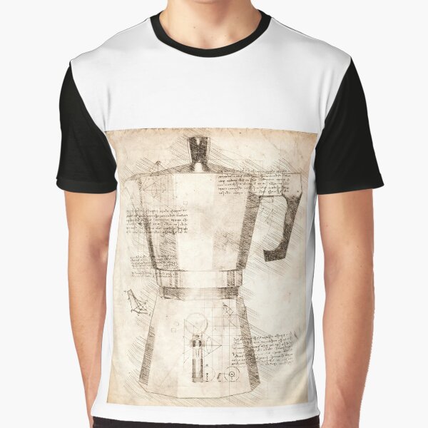 The Italian Moka pot, Leonardo Da Vinci sketch by Bepslabor T-Shirts, Hoodie, Sweatshirt | BlankRebels.com (Image 1)