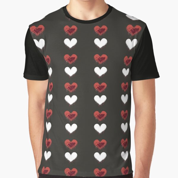 Grunge Bleeding Red Heart and White Heart Pattern by Aaron2610 T-Shirts, Hoodie, Sweatshirt | BlankRebels.com (Image 1)