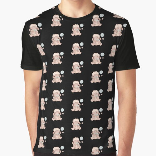 "Cute lamb illustration with pastel colors, holding a balloon and star." by AlinaMalina24 T-Shirts, Hoodie,... (Image 1)
