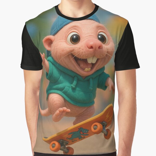 Skater Naked Mole Rat by Sillytoe T-Shirts, Hoodie, Sweatshirt | BlankRebels.com (Image 1)