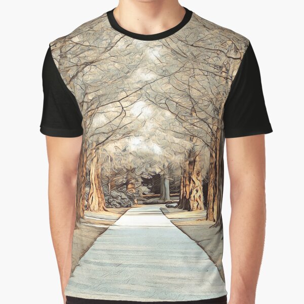 Avenue, autumn look, pencil sketch style by crea-homedesign T-Shirts, Hoodie, Sweatshirt | BlankRebels.com (Image 1)